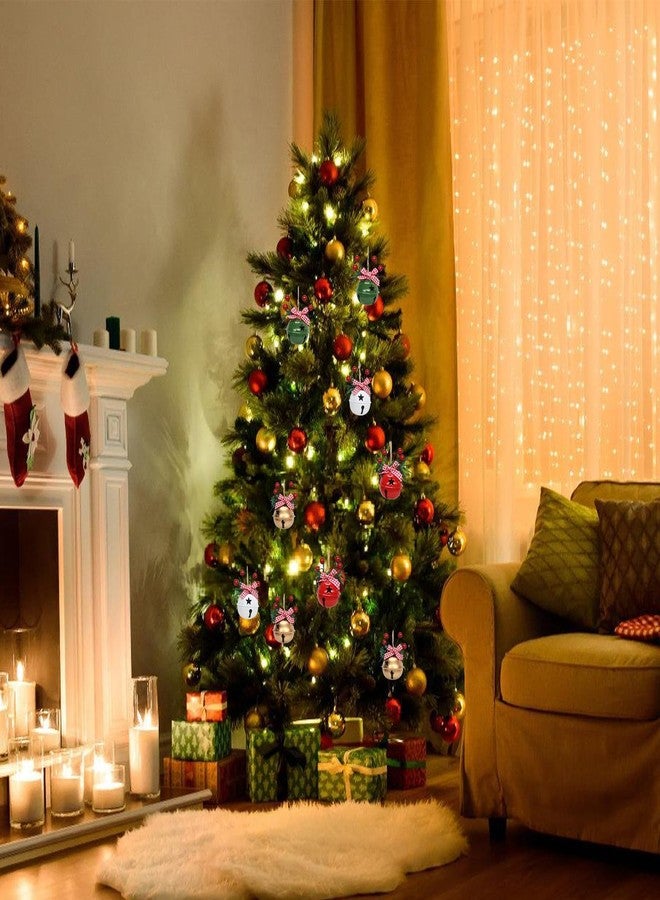 سكويشي أربع قطع من زينة شجرة عيد الميلاد، زينة شجرة عيد الميلاد مع أجراس، زينة معلقة لأشجار الأعياد، أكاليل الزهور، زينة الحفلات - Image 3